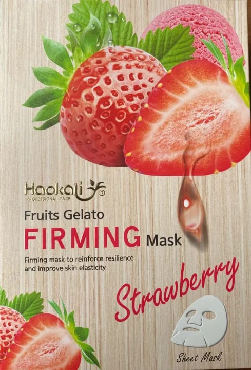 1 Packet Strawberry Flavor Facial Sheet Face Mask Pack Of 10 Sheet - image 2