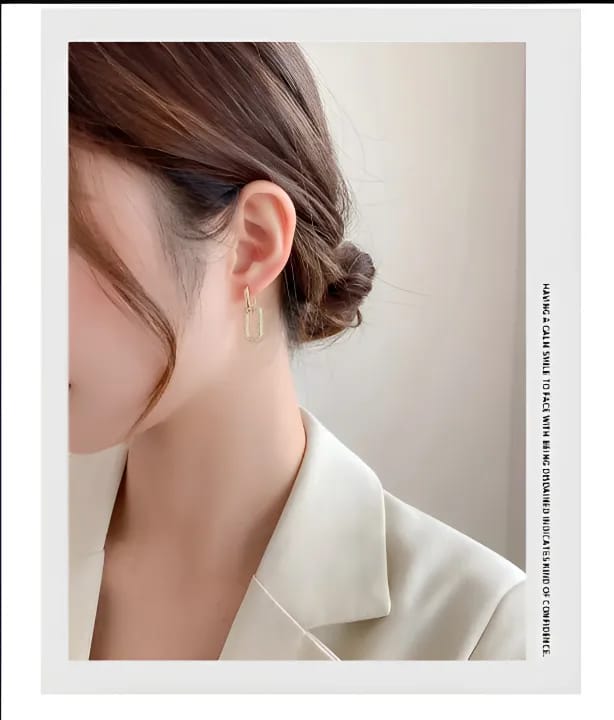 1 Pair Gold Link Chain Earrings Dangle Drop Earrings Double Circle Hoop Earrings Minimalist Dangling Earrings For Women Gifts - image 3