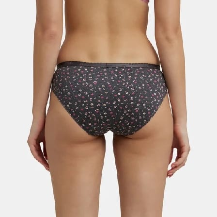 Medium Coverage Super Combed Cotton Bikini With Exposed Waistband And StayFresh Treatment - Dark Prints (Pack Of 3) - image 5