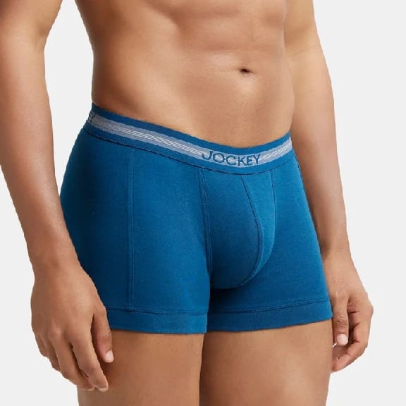 Super Combed Cotton Rib Solid Trunk With StayFresh Treatment - Poseidon (Pack Of 2) - image 1