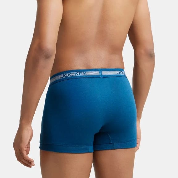 Super Combed Cotton Rib Solid Trunk With StayFresh Treatment - Poseidon (Pack Of 2) - image 2