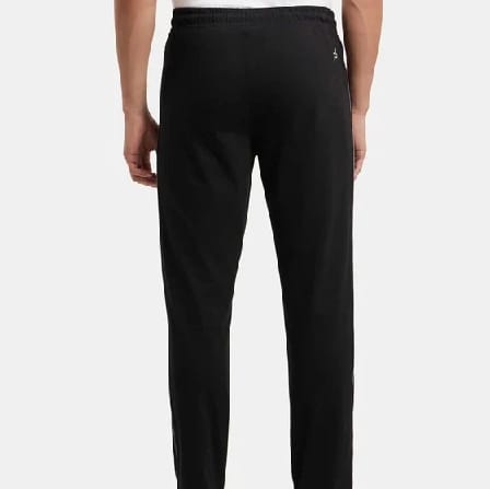 Super Combed Cotton Rich Regular Fit Trackpant With Side Pockets - Black & Grey Melange - image 3
