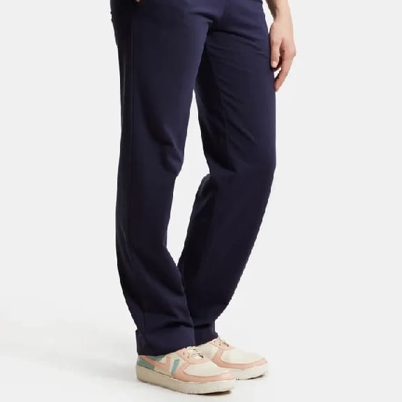 Super Combed Cotton Elastane Stretch Relaxed Fit Trackpants With Side Pockets - Navy Blazer - image 3
