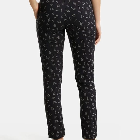 Super Combed Cotton Elastane Stretch Slim Fit Trackpants With Side Pockets - Black Printed - image 3