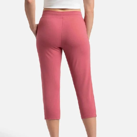 Super Combed Cotton Elastane Stretch Slim Fit Capri With Side Pockets - Rose Wine - image 2
