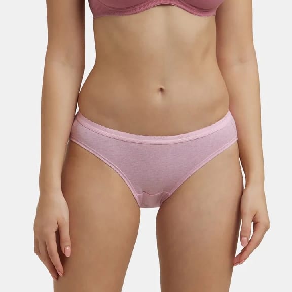 Medium Coverage Super Combed Cotton Bikini With Exposed Waistband And StayFresh Treatment - Light Assorted (Pack Of 3) - image 3