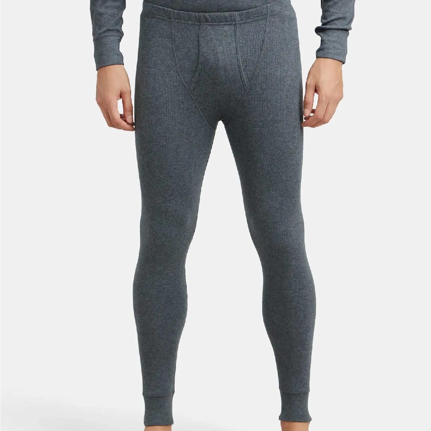 Extra Warmth Super Combed Cotton Rich Thermal Long Johns With StayWarm Technology - Charcoal Melange - image 1