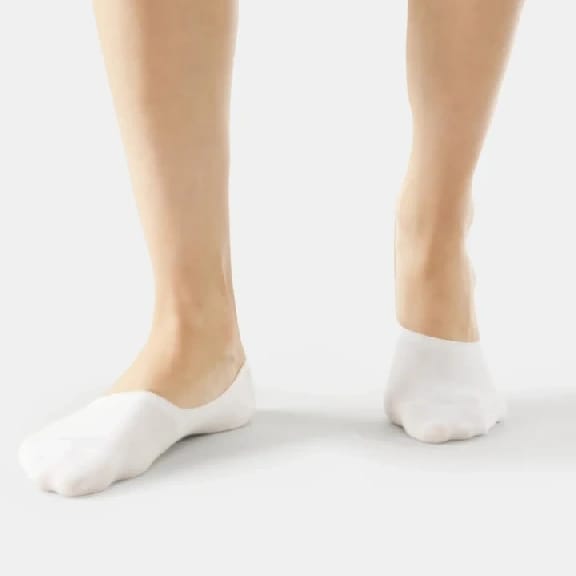 Compact Cotton Elastane Stretch No Show Socks With StayFresh Treatment - White (Pack Of 2) - image 1