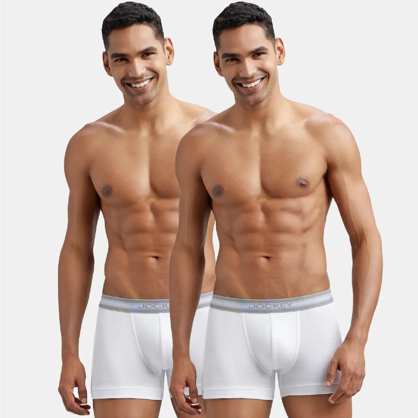 Super Combed Cotton Rib Solid Trunk With StayFresh Treatment - White (Pack Of 2) - image 1