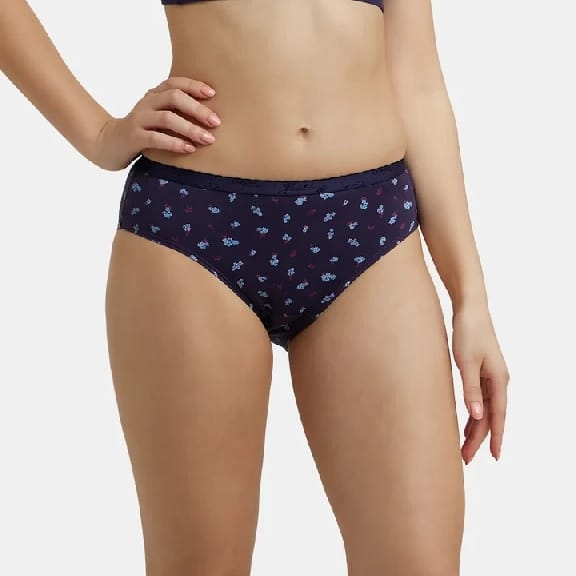 High Coverage Super Combed Cotton Hipster With Ultrasoft Exposed Waistband And StayFresh Treatment - Dark Prints (Pack Of 3) - image 2