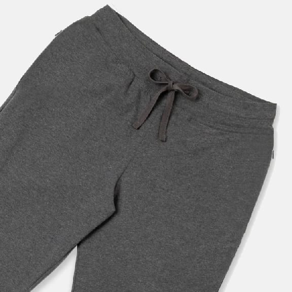 Super Combed Cotton Elastane Stretch Slim Fit Capri With Side Pockets - Charcoal Melange - image 3