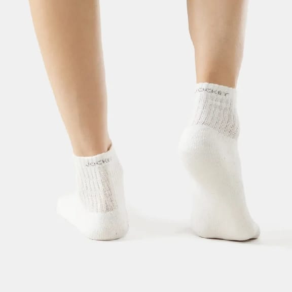 Compact Cotton Terry Ankle Length Socks With StayFresh Treatment - White - image 2