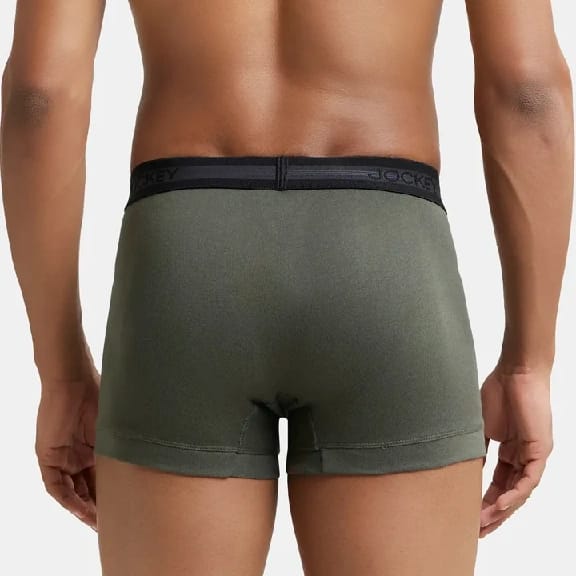 Super Combed Cotton Rib Solid Trunk With StayFresh Treatment - Deep Olive (Pack Of 2) - image 2