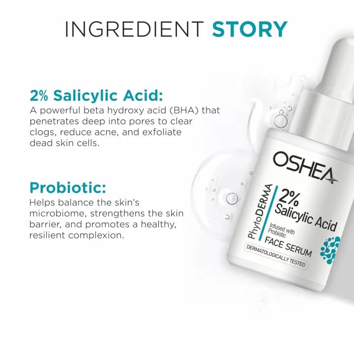 0SHEA HERBALS Phytoderma Face Serum With 2% Salicylic Acid & Probiotics (30ml) - image 4