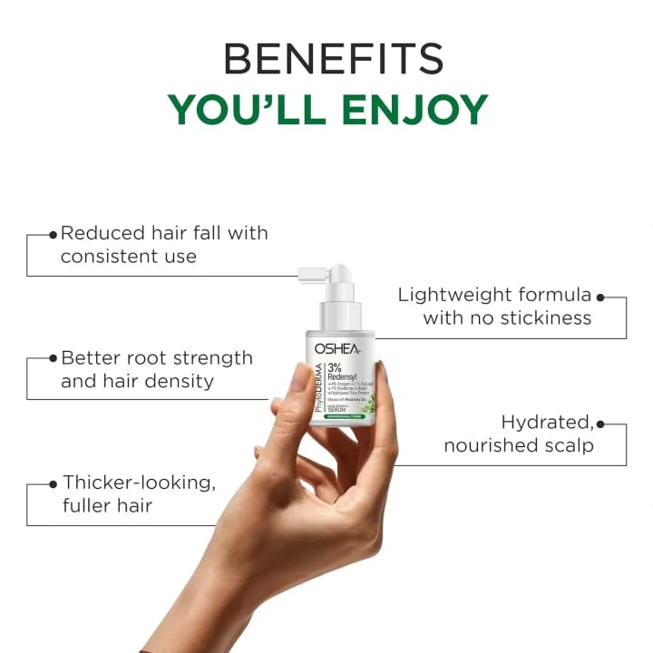 0SHEA HERBALS Phytoderma 3% Redensyl + 4% Anagain + 2% Baicapil + 1% Rootbiotec + Rosemary Hair Growth Serum (30ml) - image 2
