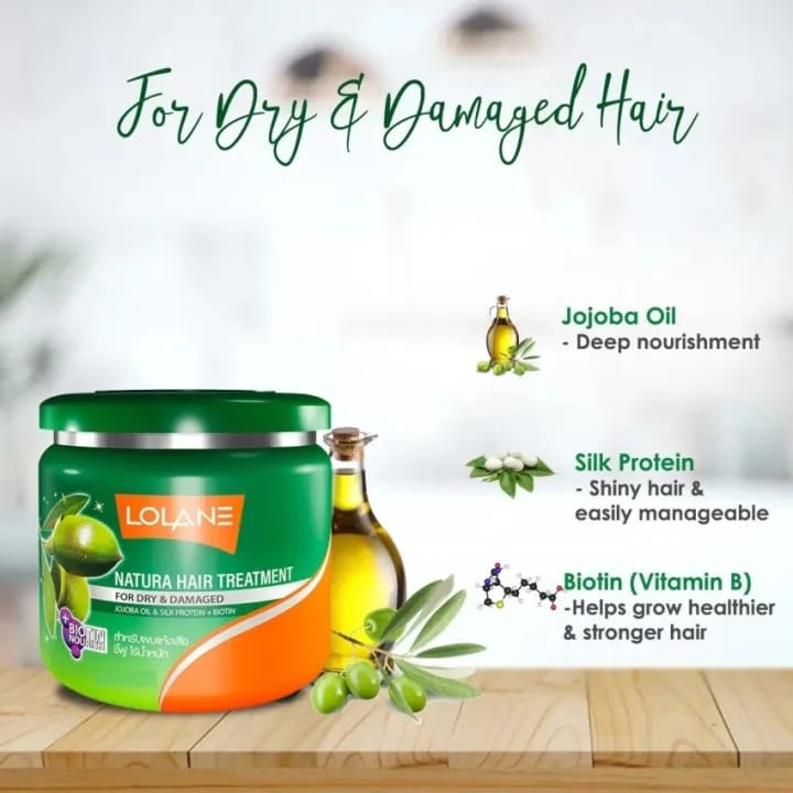 L0LANE NATURA DRY & Damaged Hair Treatment Conditioner Jojoba Oil & Silk Protein (500g) - image 2