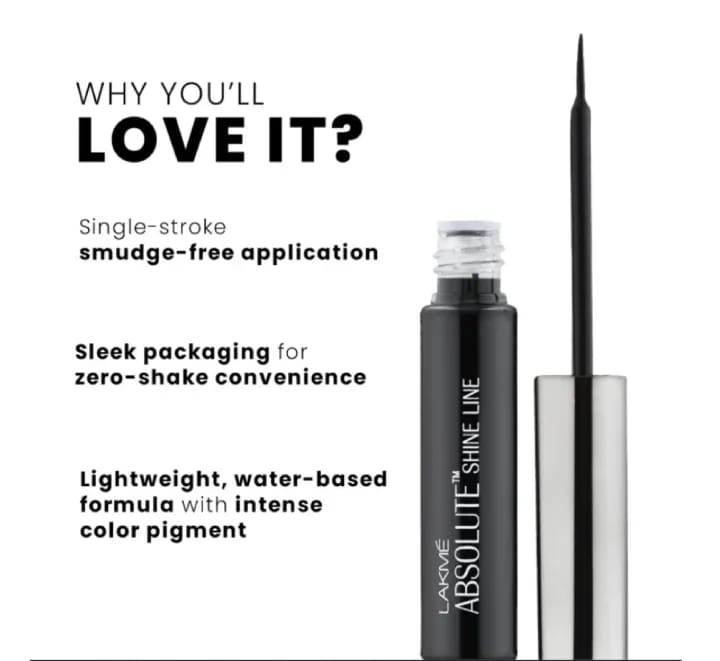 Lakme Absolute Shine Liquid Eye Liner - Black (4.5ml) - image 4