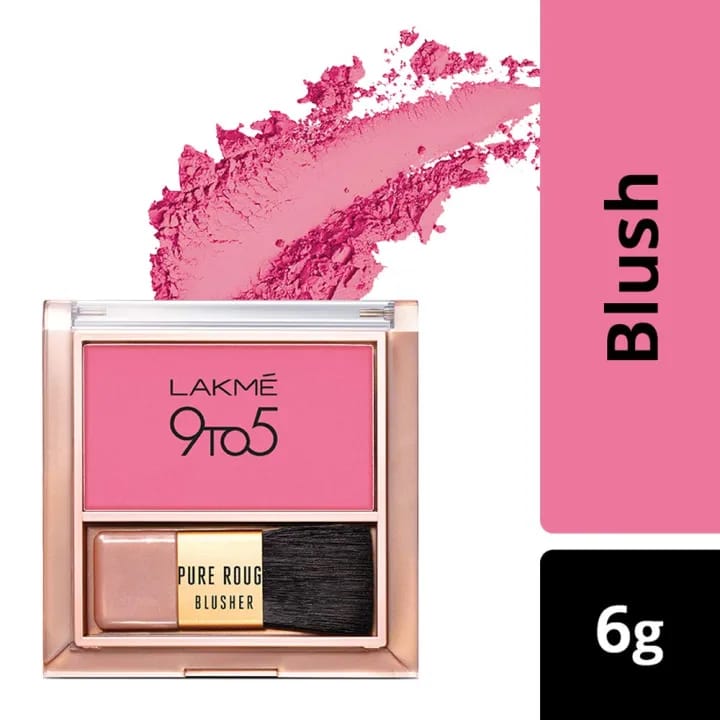 Lakme 9 to 5 Pure Rouge Blusher - Pretty Pink (6g) - image 1