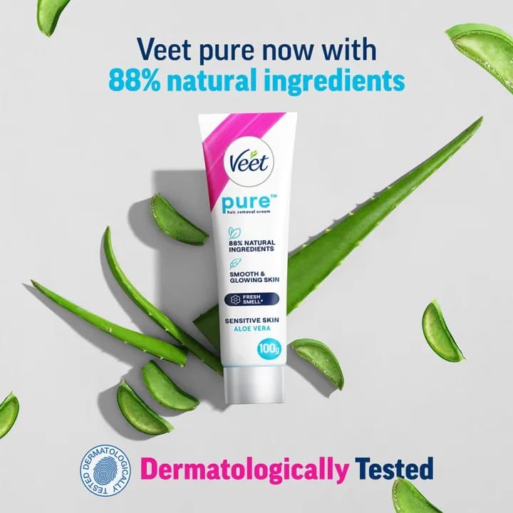 ReckittVeet Hair Removal Cream with Aloe Vera and Vitamin E for Sensitive Skin - 100g - image 4