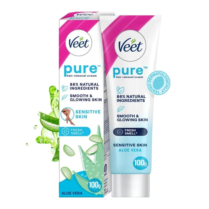 ReckittVeet Hair Removal Cream with Aloe Vera and Vitamin E for Sensitive Skin - 100g - image 1