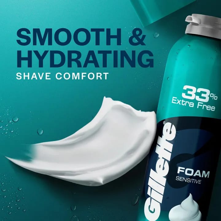 GlLLETTE Classic Sensitive Shave Foam - 418g - image 4