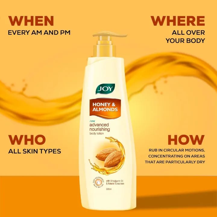 JOY Honey & Almonds Advanced Nourishing Lightweight Body Lotion With Shea Butter (750ml) - image 3