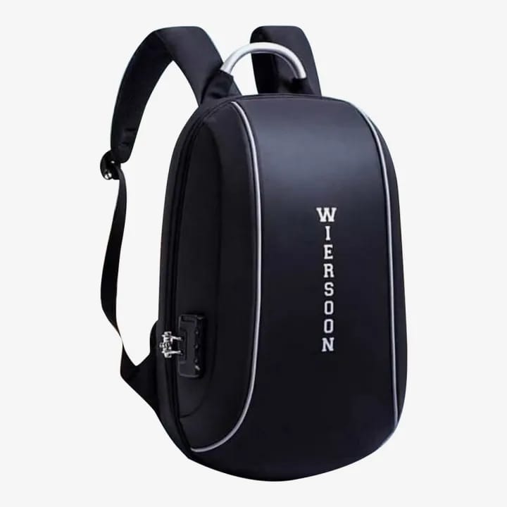 WIRESON Anti Theft Waterproof Back Pack With Combination Lock And Earphone USB Plug - image 1