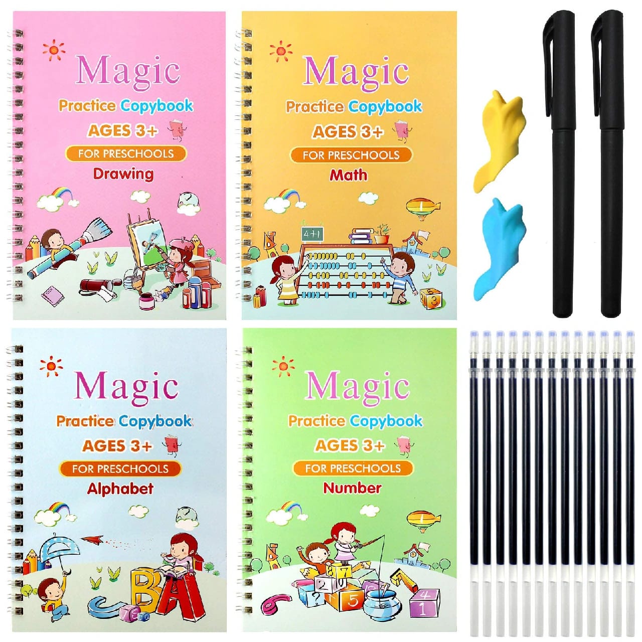 Magic Copybook Sank Book For Kids | Reusable Handwriting Practice Book Set (4 Books) - image 1