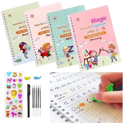 Magic Copybook Sank Book For Kids | Reusable Handwriting Practice Book Set (4 Books) - image 2