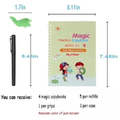 Magic Copybook Sank Book For Kids | Reusable Handwriting Practice Book Set (4 Books) - image 3