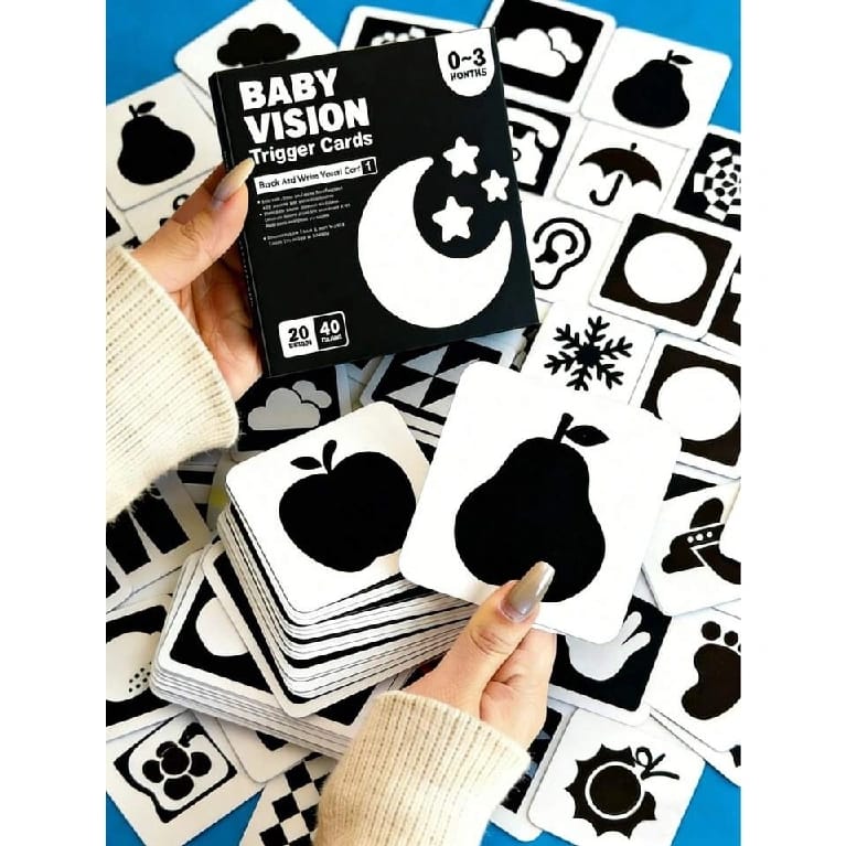 Baby Vision Trigger Cards | High Contrast Flash Cards For Newborns | Early Visual Stimulation & Brain Development (0+ Months) - image 1
