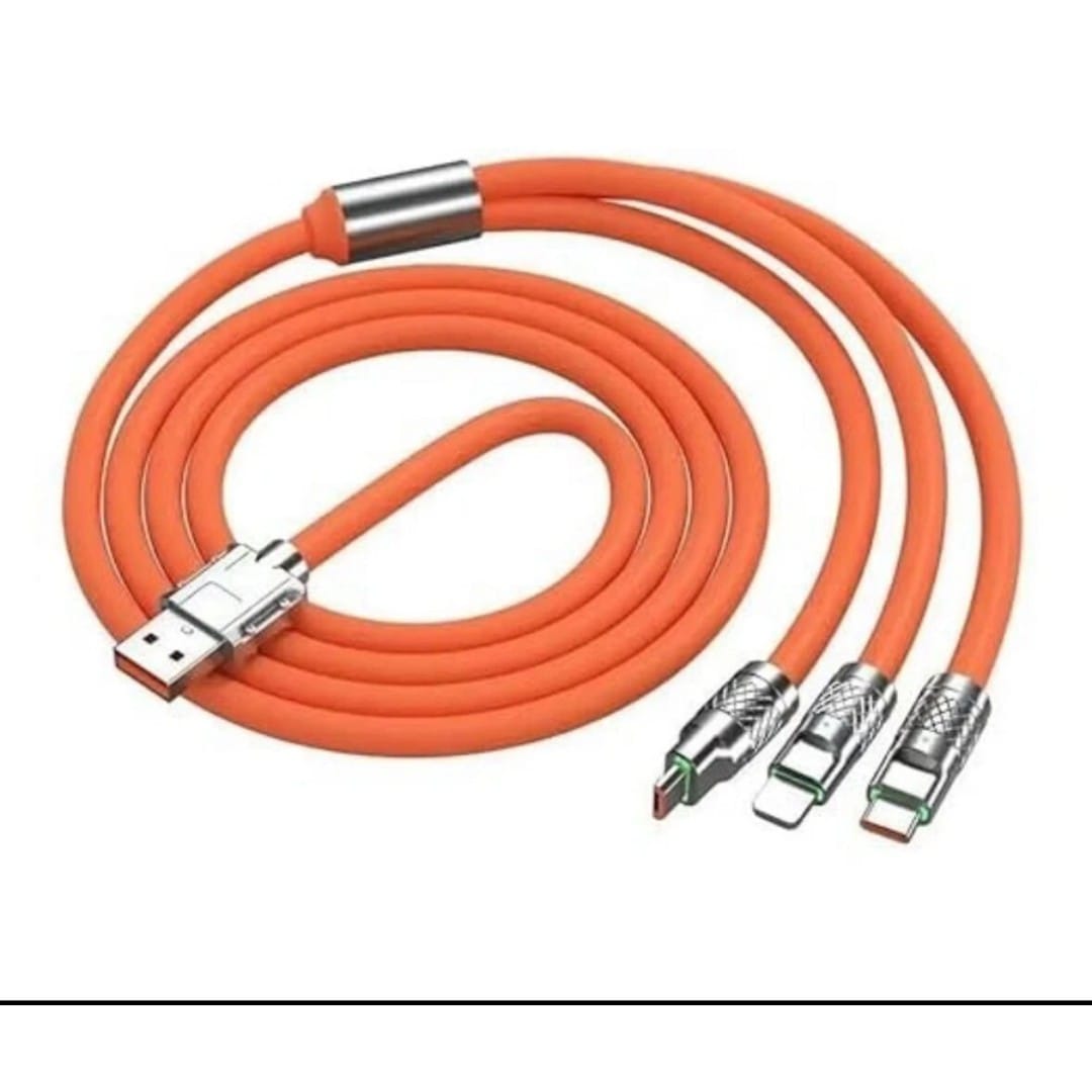120W Fast Charging 3-in-1 Retractable USB Cable (Type-C & USB - image 2