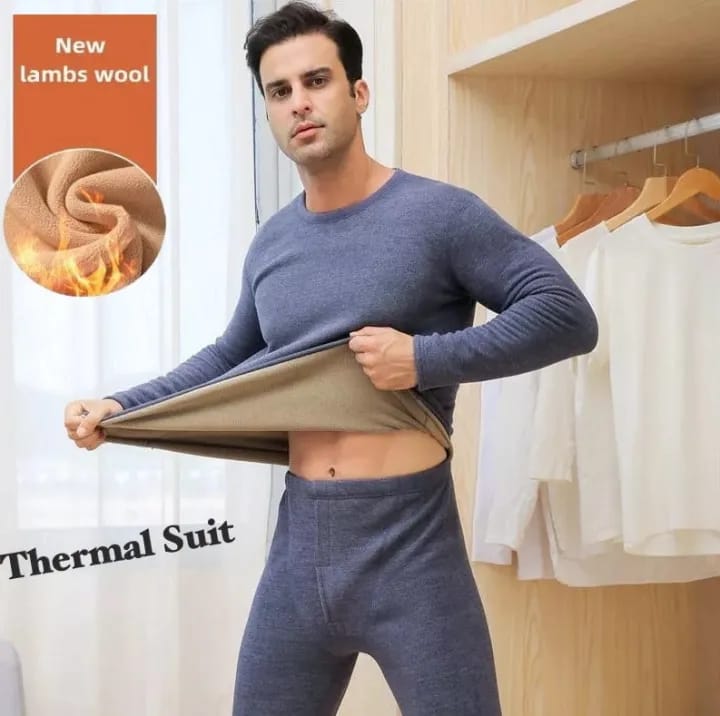 Premium Men's Winter Thermal Underwear Velvet Thick Underwear Set (Color Assorted) - image 2