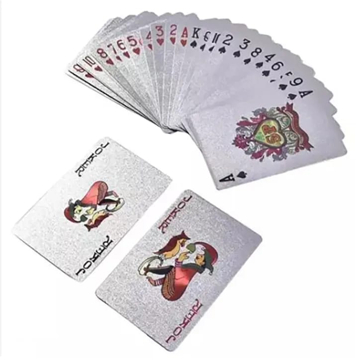 24K Silver Playing Cards Waterproof Cards Golden Playing Card Set - image 2