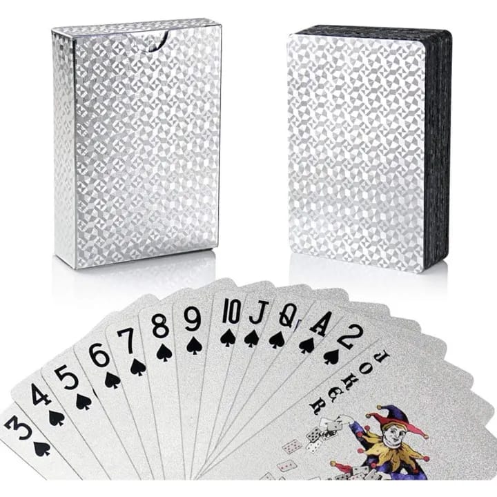 24K Silver Playing Cards Waterproof Cards Golden Playing Card Set - image 1
