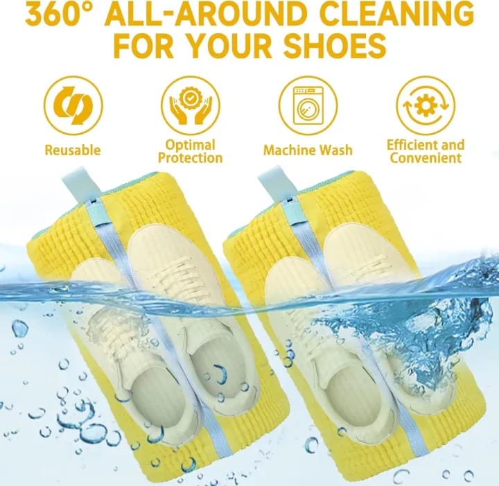 Shoe Wash Bag Washing Machine Laundry Bag Shoes Washing Bag Laundry Net for Trainers Shoe Wash Bag with Brushes Laundry Net Wash Bag Shoes - image 4