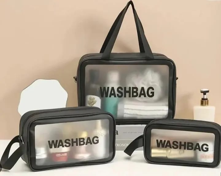 3 in 1 Waterproof Transparent Travel Bag And Cosmetic Bag (Color Assorted) - image 3