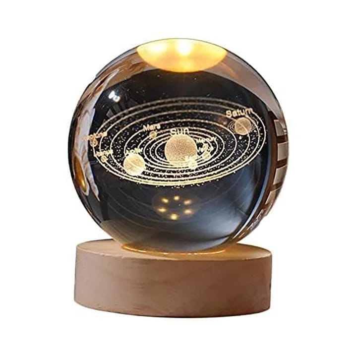3D Decor Crystal Ball Night Light Starry Lamp Solar System LED Night Light-Solar System - image 2