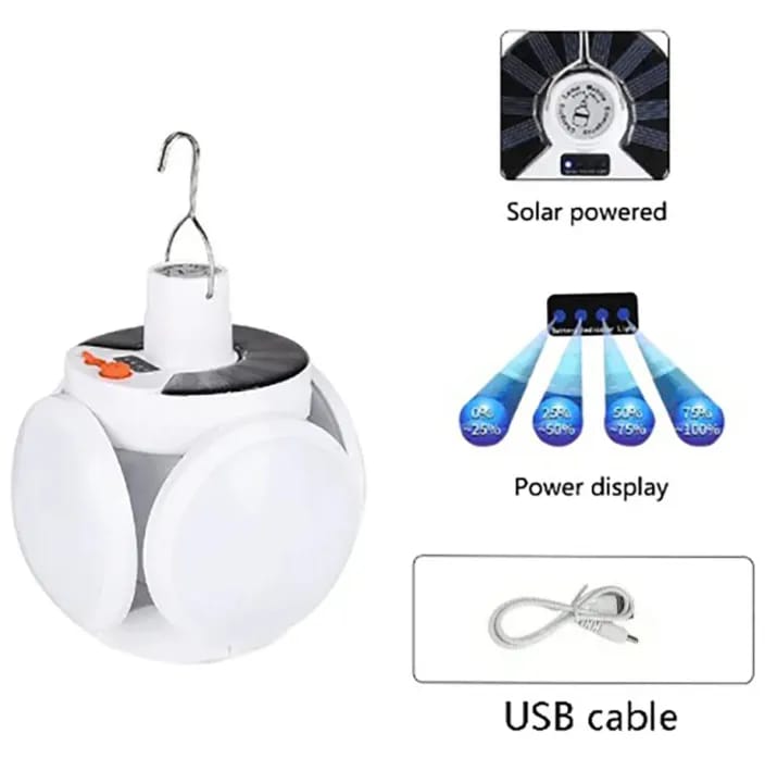 2 In 1 Charging Solar Camping Lantern, Portable Tent Lamp With Hanging Hook - image 4