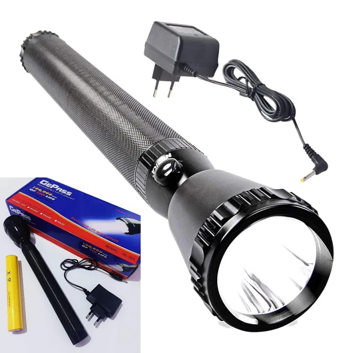 GePass Rechargeable LED Flashlight High Range Torch Flashlight RL-203 - image 1