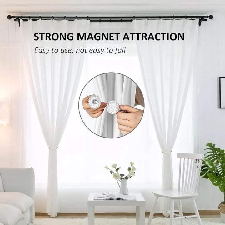 Pack Of 4 Magnetic Curtain Clip Curtain Holder Tieback Buckle Clips Hanging Ball Buckle - image 3