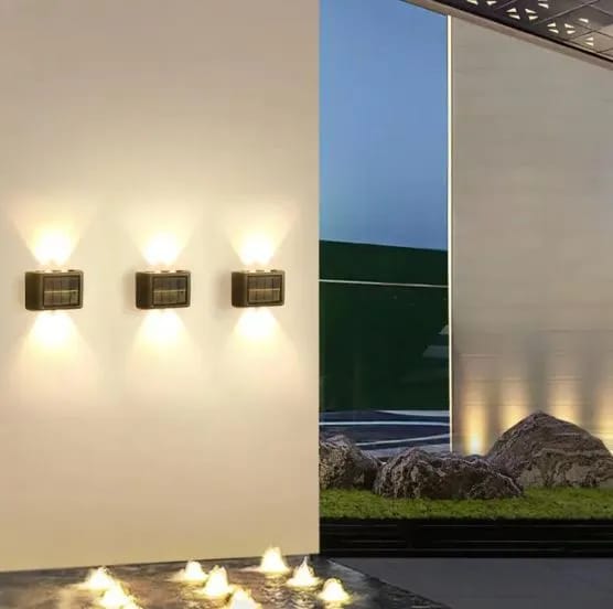 6 LED Solar Light Outdoor Lighting Garden Wall Lamp - 1pc - image 5