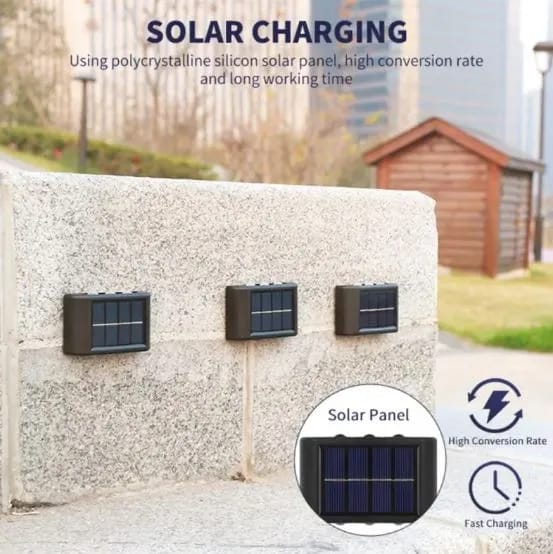 6 LED Solar Light Outdoor Lighting Garden Wall Lamp - 1pc - image 3