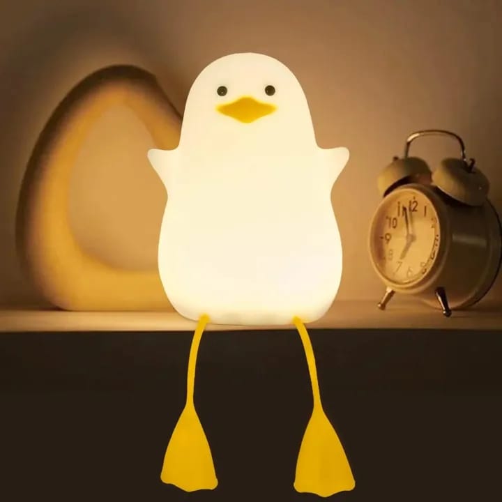 Duck Night Light, LED Squishy Duck Lamp, Cute Light Up Duck, Silicone Dimmable Nursery Nightlight