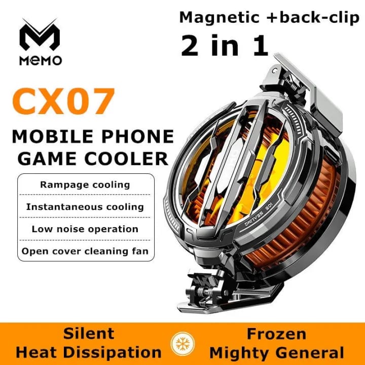 Digital MEMO CX07 Magnetic Cooler Fan 15W Instant Heatdissipation Phone Cooler Semiconductor Heatsink Compatible with Mobile and Tab Cooling Fan for Gaming - image 1