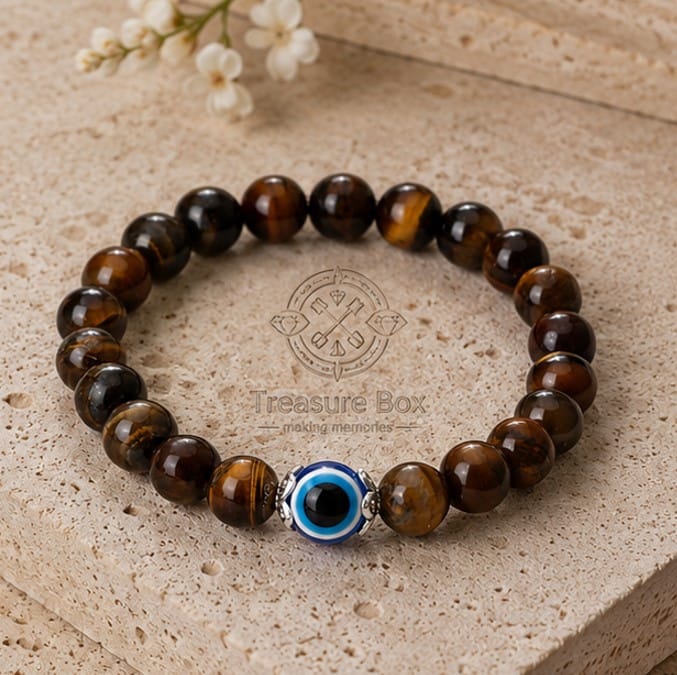 Tiger Eye & Evil Eye Protection Bracelet For Men By Treasure Box Nepal - image 3