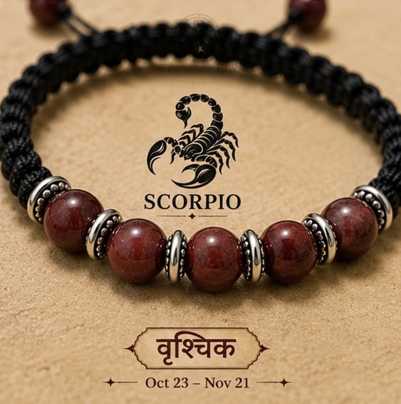 Handmade Premium Maroon Munga With Silver Spacers & Adjustable Black Thread Bracelet For Unisex By Treasure Box Nepal - image 4
