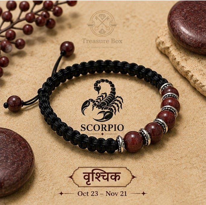 Handmade Premium Maroon Munga With Silver Spacers & Adjustable Black Thread Bracelet For Unisex By Treasure Box Nepal - image 3