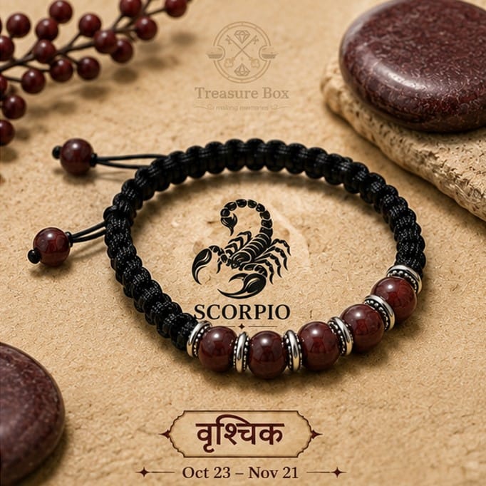 Handmade Premium Maroon Munga With Silver Spacers & Adjustable Black Thread Bracelet For Unisex By Treasure Box Nepal - image 2