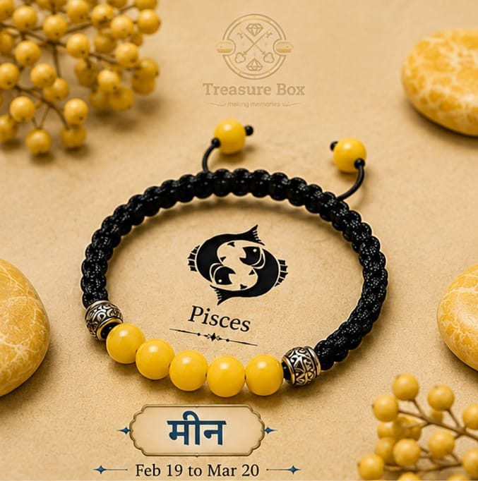 Handmade Premium Yellow Bead With Silver Spacers & Adjustable Black Thread Bracelet For Unisex By Treasure Box Nepal - image 2